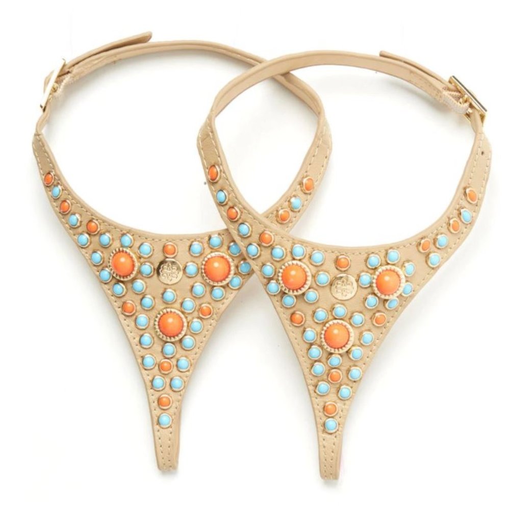 Cambiami Southwestern Coral & Turquoise Stones Sandal Strap